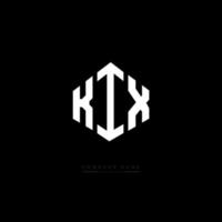 kix letter logo-ontwerp met veelhoekvorm. kix veelhoek en kubusvorm logo-ontwerp. kix zeshoek vector logo sjabloon witte en zwarte kleuren. kix monogram, bedrijfs- en onroerend goed logo.