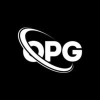 opg-logo. opg brief. opg brief logo ontwerp. initialen opg logo gekoppeld aan cirkel en hoofdletter monogram logo. opg typografie voor technologie, business en onroerend goed merk. vector