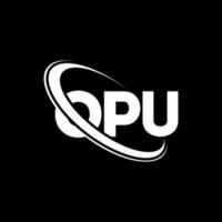 opu-logo. opa brief. opu brief logo ontwerp. initialen opu logo gekoppeld aan cirkel en hoofdletter monogram logo. opu typografie voor technologie, zaken en onroerend goed merk. vector