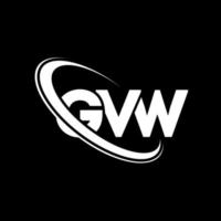 gvw-logo. gv brief. gvw brief logo ontwerp. initialen gvw logo gekoppeld aan cirkel en monogram logo in hoofdletters. gvw typografie voor technologie, business en onroerend goed merk. vector