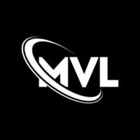 mvl-logo. mv brief. mvl brief logo ontwerp. initialen mvl-logo gekoppeld aan cirkel en monogram-logo in hoofdletters. mvl typografie voor technologie, zaken en onroerend goed merk. vector