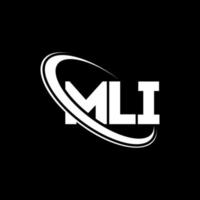 mli-logo. ml brief. mli brief logo ontwerp. initialen mli-logo gekoppeld aan cirkel en monogram-logo in hoofdletters. mli-typografie voor technologie, zaken en onroerend goed merk. vector