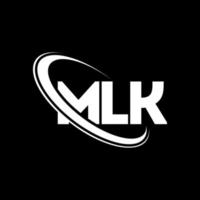 mlk-logo. mlk brief. mlk brief logo ontwerp. initialen mlk-logo gekoppeld aan cirkel en monogram-logo in hoofdletters. mlk typografie voor technologie, zaken en onroerend goed merk. vector