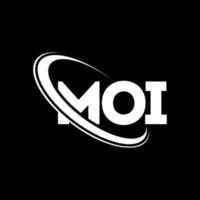 moi-logo. moi brief. moi brief logo ontwerp. initialen moi logo gekoppeld aan cirkel en hoofdletter monogram logo. moi typografie voor technologie, zaken en onroerend goed merk. vector