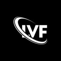 lvf-logo. lvf brief. lvf brief logo ontwerp. initialen lvf-logo gekoppeld aan cirkel en monogram-logo in hoofdletters. lvf-typografie voor technologie, zaken en onroerend goed merk. vector