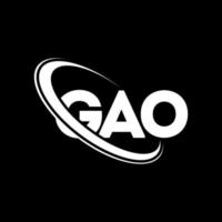 gao-logo. ga brief. gao brief logo ontwerp. initialen gao logo gekoppeld aan cirkel en hoofdletter monogram logo. gao typografie voor technologie, zaken en onroerend goed merk. vector