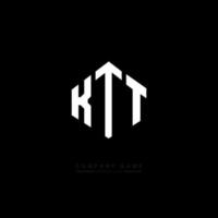 ktt letter logo-ontwerp met veelhoekvorm. ktt veelhoek en kubusvorm logo-ontwerp. ktt zeshoek vector logo sjabloon witte en zwarte kleuren. ktt-monogram, bedrijfs- en onroerendgoedlogo.