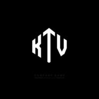 ktv letter logo-ontwerp met veelhoekvorm. ktv veelhoek en kubusvorm logo-ontwerp. ktv zeshoek vector logo sjabloon witte en zwarte kleuren. ktv-monogram, bedrijfs- en onroerendgoedlogo.
