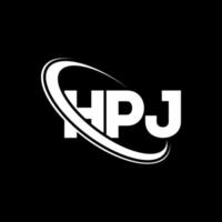 hpj-logo. hp brief. hpj brief logo ontwerp. initialen hpj-logo gekoppeld aan cirkel en monogram-logo in hoofdletters. hpj-typografie voor technologie, zaken en onroerend goed merk. vector