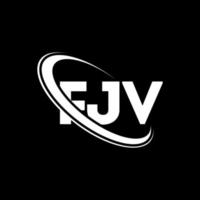 fjv-logo. fv brief. fjv brief logo ontwerp. initialen fjv-logo gekoppeld aan cirkel en monogram-logo in hoofdletters. fjv typografie voor technologie, zaken en onroerend goed merk. vector