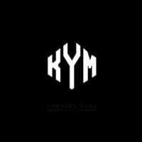 kym letter logo-ontwerp met veelhoekvorm. kym veelhoek en kubusvorm logo-ontwerp. kym zeshoek vector logo sjabloon witte en zwarte kleuren. kym monogram, business en onroerend goed logo.