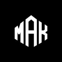 mak letter logo-ontwerp met veelhoekvorm. mak veelhoek en kubusvorm logo-ontwerp. mak zeshoek vector logo sjabloon witte en zwarte kleuren. mak monogram, business en onroerend goed logo.