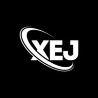 xej-logo. xej brief. xej brief logo ontwerp. initialen xej logo gekoppeld aan cirkel en hoofdletter monogram logo. xej typografie voor technologie, zaken en onroerend goed merk. vector