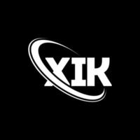 xik-logo. xik brief. xik brief logo ontwerp. initialen xik logo gekoppeld aan cirkel en hoofdletter monogram logo. xik typografie voor technologie, business en onroerend goed merk. vector