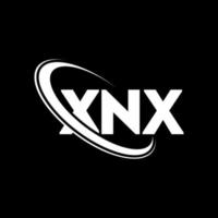 xnx-logo. xnx brief. xnx brief logo ontwerp. initialen xnx-logo gekoppeld aan cirkel en monogram-logo in hoofdletters. xnx typografie voor technologie, zaken en onroerend goed merk. vector