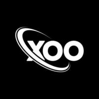 xoo-logo. xo brief. xoo brief logo ontwerp. initialen xoo logo gekoppeld aan cirkel en hoofdletter monogram logo. xoo typografie voor technologie, zaken en onroerend goed merk. vector