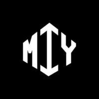 miy letter logo-ontwerp met veelhoekvorm. miy veelhoek en kubusvorm logo-ontwerp. miy zeshoek vector logo sjabloon witte en zwarte kleuren. miy monogram, business en onroerend goed logo.