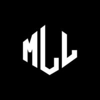 mll letter logo-ontwerp met veelhoekvorm. ml veelhoek en kubusvorm logo-ontwerp. ml zeshoek vector logo sjabloon witte en zwarte kleuren. mll-monogram, bedrijfs- en onroerendgoedlogo.