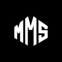 mms letter logo-ontwerp met veelhoekvorm. mms logo-ontwerp met veelhoek en kubusvorm. mms zeshoek vector logo sjabloon witte en zwarte kleuren. mms-monogram, bedrijfs- en onroerendgoedlogo.