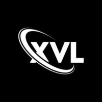 xvl-logo. xvl brief. xvl brief logo ontwerp. initialen xvl logo gekoppeld aan cirkel en hoofdletter monogram logo. xvl typografie voor technologie, zaken en onroerend goed merk. vector