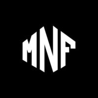 mnf letter logo-ontwerp met veelhoekvorm. mnf veelhoek en kubusvorm logo-ontwerp. mnf zeshoek vector logo sjabloon witte en zwarte kleuren. mnf monogram, bedrijfs- en vastgoedlogo.