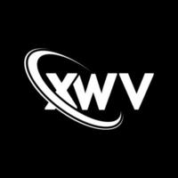 xwv-logo. xwv brief. xwv brief logo ontwerp. initialen xwv logo gekoppeld aan cirkel en monogram logo in hoofdletters. xwv typografie voor technologie, zaken en onroerend goed merk. vector