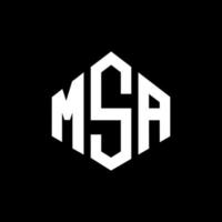 msa letter logo-ontwerp met veelhoekvorm. msa veelhoek en kubusvorm logo-ontwerp. msa zeshoek vector logo sjabloon witte en zwarte kleuren. msa-monogram, bedrijfs- en onroerendgoedlogo.