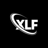 xlf-logo. xlf brief. xlf brief logo ontwerp. initialen xlf logo gekoppeld aan cirkel en hoofdletter monogram logo. xlf typografie voor technologie, business en onroerend goed merk. vector