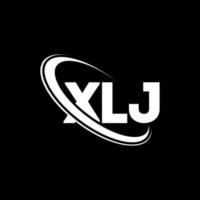 xlj-logo. xlj brief. xlj brief logo ontwerp. initialen xlj-logo gekoppeld aan cirkel en monogram-logo in hoofdletters. xlj typografie voor technologie, zaken en onroerend goed merk. vector