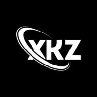 xkz-logo. xkz brief. xkz brief logo ontwerp. initialen xkz-logo gekoppeld aan cirkel en monogram-logo in hoofdletters. xkz typografie voor technologie, zaken en onroerend goed merk. vector