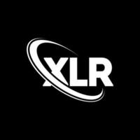 xlr-logo. xlr brief. xlr brief logo ontwerp. initialen xlr-logo gekoppeld aan cirkel en monogram-logo in hoofdletters. xlr-typografie voor technologie, zaken en onroerend goed merk. vector