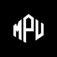 mpu letter logo-ontwerp met veelhoekvorm. mpu veelhoek en kubusvorm logo-ontwerp. mpu zeshoek vector logo sjabloon witte en zwarte kleuren. mpu-monogram, bedrijfs- en onroerendgoedlogo.