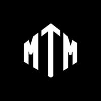 mtm letter logo-ontwerp met veelhoekvorm. mtm veelhoek en kubusvorm logo-ontwerp. mtm zeshoek vector logo sjabloon witte en zwarte kleuren. mtm-monogram, bedrijfs- en onroerendgoedlogo.