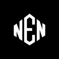 nen letter logo-ontwerp met veelhoekvorm. nen veelhoek en kubusvorm logo-ontwerp. nen zeshoek vector logo sjabloon witte en zwarte kleuren. nen monogram, bedrijfs- en onroerend goed logo.