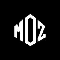 moz letter logo-ontwerp met veelhoekvorm. moz veelhoek en kubusvorm logo-ontwerp. moz zeshoek vector logo sjabloon witte en zwarte kleuren. moz monogram, business en onroerend goed logo.