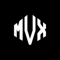 mvx letter logo-ontwerp met veelhoekvorm. mvx veelhoek en kubusvorm logo-ontwerp. mvx zeshoek vector logo sjabloon witte en zwarte kleuren. mvx-monogram, bedrijfs- en onroerendgoedlogo.