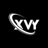 xvy-logo. xvy brief. xvy brief logo ontwerp. initialen xvy logo gekoppeld aan cirkel en hoofdletter monogram logo. xvy typografie voor technologie, business en onroerend goed merk. vector