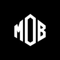 mob letter logo-ontwerp met veelhoekvorm. mob veelhoek en kubusvorm logo-ontwerp. mob zeshoek vector logo sjabloon witte en zwarte kleuren. mob monogram, business en onroerend goed logo.