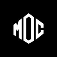 moc letter logo-ontwerp met veelhoekvorm. moc veelhoek en kubusvorm logo-ontwerp. moc zeshoek vector logo sjabloon witte en zwarte kleuren. moc-monogram, bedrijfs- en onroerendgoedlogo.