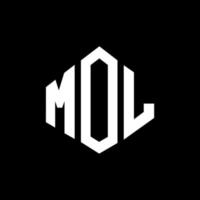 mol letter logo-ontwerp met veelhoekvorm. mol veelhoek en kubusvorm logo-ontwerp. mol zeshoek vector logo sjabloon witte en zwarte kleuren. mol monogram, bedrijfs- en onroerend goed logo.