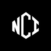 nci letter logo-ontwerp met veelhoekvorm. nci veelhoek en kubusvorm logo-ontwerp. nci zeshoek vector logo sjabloon witte en zwarte kleuren. nci-monogram, bedrijfs- en onroerendgoedlogo.