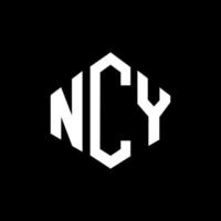 ncy letter logo-ontwerp met veelhoekvorm. ncy veelhoek en kubusvorm logo-ontwerp. ncy zeshoek vector logo sjabloon witte en zwarte kleuren. ncy monogram, business en onroerend goed logo.