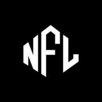 NFL letter logo-ontwerp met veelhoekvorm. nfl veelhoek en kubusvorm logo-ontwerp. nfl zeshoek vector logo sjabloon witte en zwarte kleuren. nfl-monogram, bedrijfs- en onroerendgoedlogo.