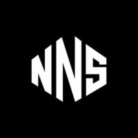 nns letter logo-ontwerp met veelhoekvorm. nns logo-ontwerp met veelhoek en kubusvorm. nns zeshoek vector logo sjabloon witte en zwarte kleuren. nns monogram, bedrijfs- en onroerend goed logo.