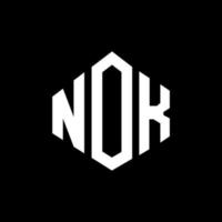 nok letter logo-ontwerp met veelhoekvorm. nok veelhoek en kubusvorm logo-ontwerp. nok zeshoek vector logo sjabloon witte en zwarte kleuren. nok monogram, business en onroerend goed logo.