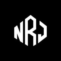 nrj letter logo-ontwerp met veelhoekvorm. nrj veelhoek en kubusvorm logo-ontwerp. nrj zeshoek vector logo sjabloon witte en zwarte kleuren. nrj monogram, bedrijfs- en onroerend goed logo.