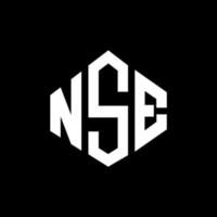 nse letter logo-ontwerp met veelhoekvorm. nse veelhoek en kubusvorm logo-ontwerp. nse zeshoek vector logo sjabloon witte en zwarte kleuren. nse monogram, bedrijfs- en onroerend goed logo.