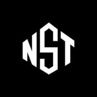 nst letter logo-ontwerp met veelhoekvorm. nst veelhoek en kubusvorm logo-ontwerp. nst zeshoek vector logo sjabloon witte en zwarte kleuren. nst monogram, bedrijfs- en onroerend goed logo.