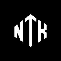 ntk letter logo-ontwerp met veelhoekvorm. ntk veelhoek en kubusvorm logo-ontwerp. ntk zeshoek vector logo sjabloon witte en zwarte kleuren. ntk-monogram, bedrijfs- en onroerendgoedlogo.