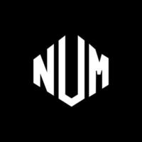 num letter logo-ontwerp met veelhoekvorm. num veelhoek en kubusvorm logo-ontwerp. num zeshoek vector logo sjabloon witte en zwarte kleuren. num monogram, business en onroerend goed logo.